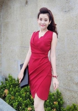 Đầm Body Cổ Tim Nhún Eo