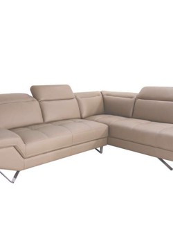 Sofa da Malaysia góc phải, màu xám đậm 