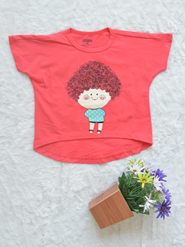 Áo Cotton Bé Gái Búp Bê Hồng Dâu 