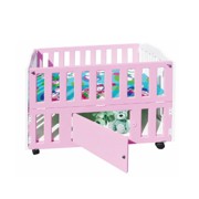 Cũi Le Lumber Folding Crib BC11 - Màu Trắng Hồng