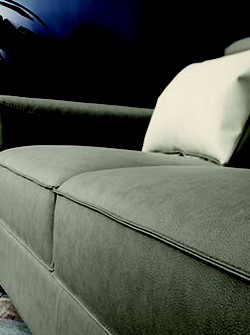 Sofa da Italia góc phải, màu xám nhạt