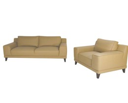 Sofa da Malaysia 3 +1 +1, màu khaki