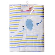 Khăn 2 lớp cao cấp in hình con voi xanh Gia An, 70x140 cm