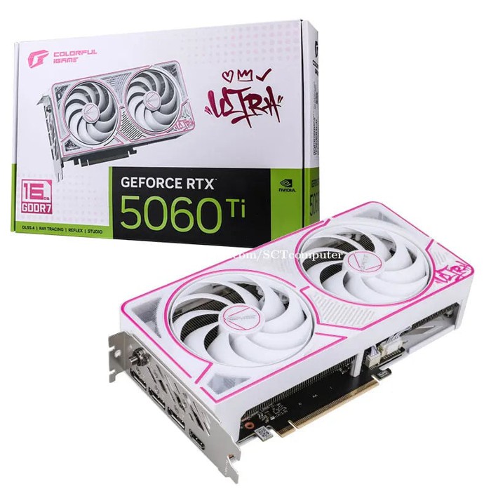 グラフィックボード・グラボ・ビデオカード COLORFUL RTX 5060 Ti Ultra W DUO OC 16GB Graphic Card Colorful iGame RTX 5060 Ti Ultra W Duo Oc 16GB-V WHITE
