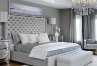 Modern Blue and White Bedroom Interior Design